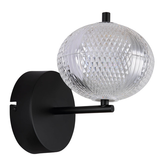 Globo Aida LED Wandleuchte 7W CCT Schwarz Matt, Metall Memoryfunktion Ø15cm 16042W