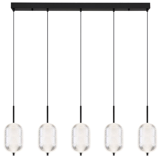 Globo Kurius LED Hängeleuchte 60W CCT Schwarz Matt, Metall Memoryfunktion Ø15cm 16043-5H