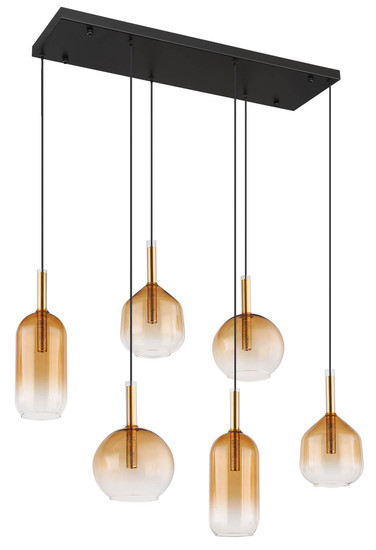 Globo Lopusa G9 Hängeleuchte 6-fach 10W Schwarz Matt, Metall 120cm 16044-6H