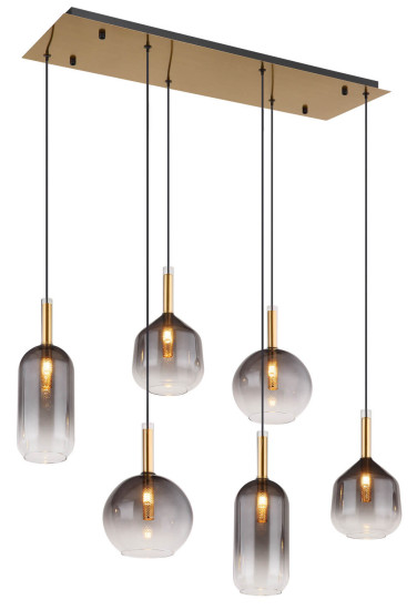 Globo Elisabeth G9 Hängeleuchte 6-fach 10W Messingfarben, Metall 120cm 16045-6H