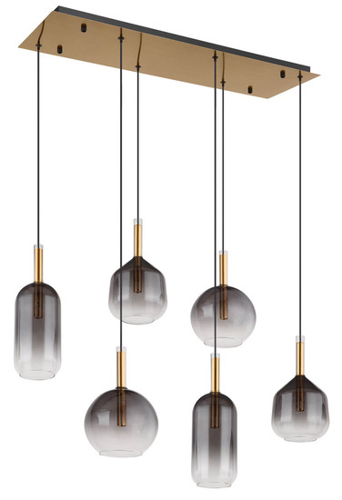 Globo Elisabeth G9 Hängeleuchte 6-fach 10W Messingfarben, Metall 120cm 16045-6H