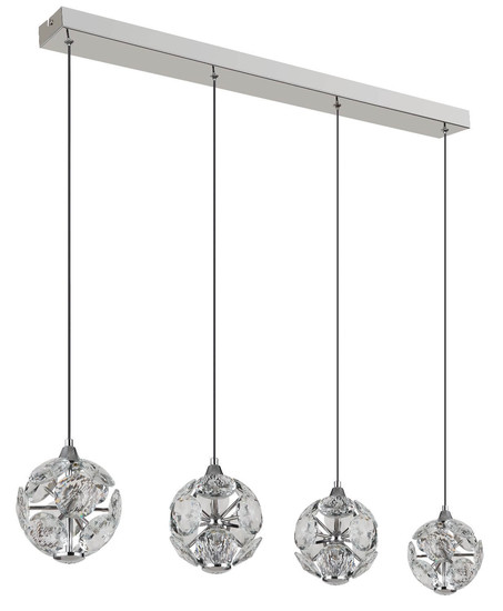 Globo LED Pendelleuchte Virina 32W warmweiss Verchromt klar Metall K9 Kristalle 150x93cm
