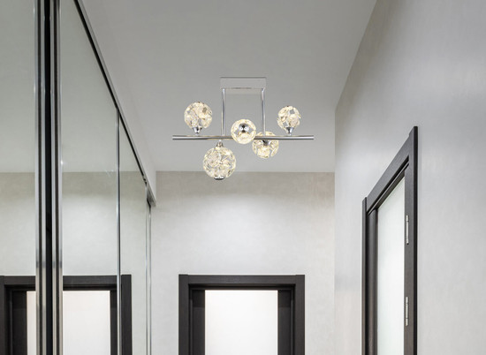 Globo Virina LED Deckenleuchte 42,50W Warmweiß Verchromt, Metall 46cm 16047-5DC