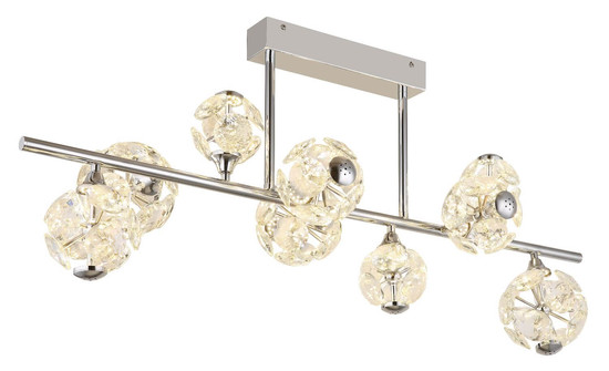 Globo LED Deckenleuchte Virina 73,8W warmweiss Verchromt klar Metall K9 Kristalle 101x45cm