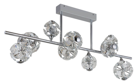 Globo LED Deckenleuchte Virina 73,8W warmweiss Verchromt klar Metall K9 Kristalle 101x45cm