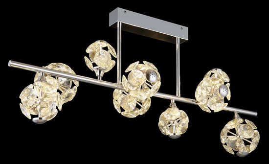 Globo LED Deckenleuchte Virina 73,8W warmweiss Verchromt klar Metall K9 Kristalle 101x45cm