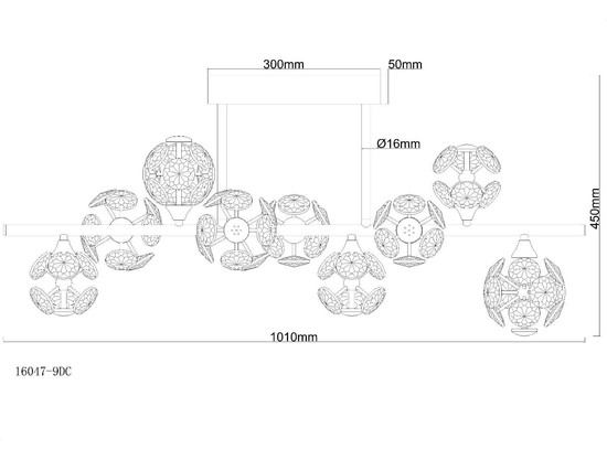 Globo LED Deckenleuchte Virina 73,8W warmweiss Verchromt klar Metall K9 Kristalle 101x45cm