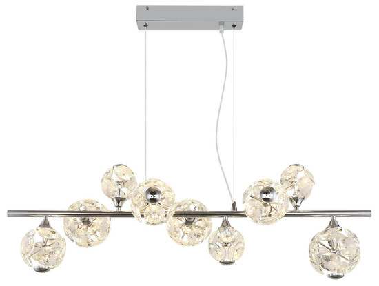 Globo Virina LED Hängeleuchte 73,80W Warmweiß Verchromt, Metall 120cm 16047-9HC