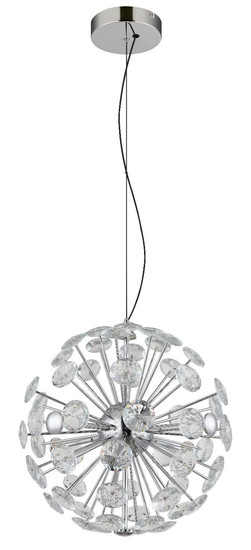 Globo LED Pendelleuchte Virina 24W warmweiss Verchromt klar Metall K9 Kristalle Ø45cm
