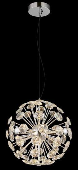 Globo LED Pendelleuchte Virina 24W warmweiss Verchromt klar Metall K9 Kristalle Ø45cm