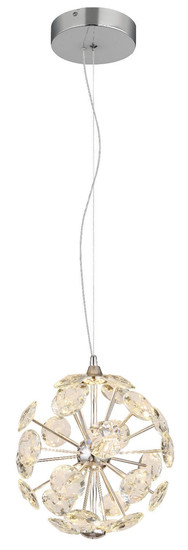 Globo LED Pendelleuchte Virina 16W warmweiss Verchromt klar Metall K9 Kristalle Ø28cm