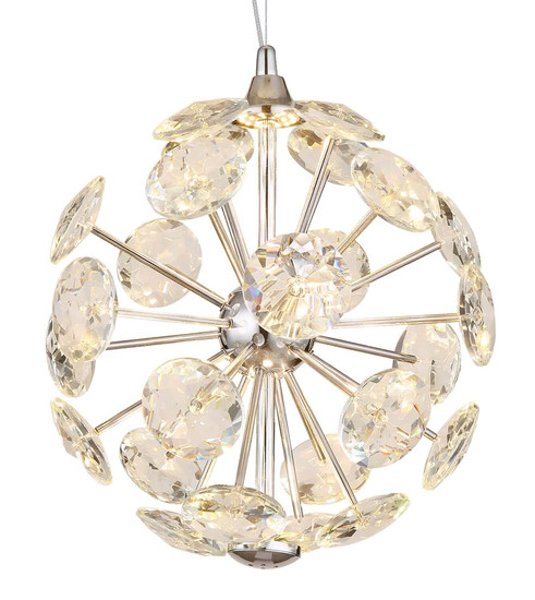 Globo LED Pendelleuchte Virina 16W warmweiss Verchromt klar Metall K9 Kristalle Ø28cm