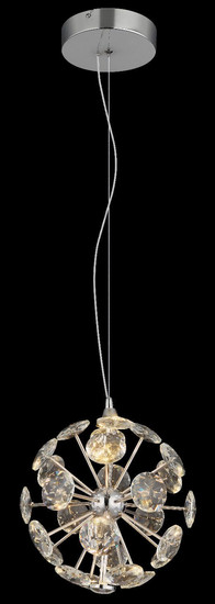 Globo LED Pendelleuchte Virina 16W warmweiss Verchromt klar Metall K9 Kristalle Ø28cm