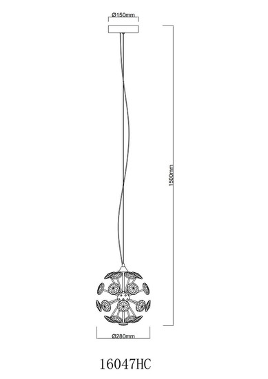 Globo LED Pendelleuchte Virina 16W warmweiss Verchromt klar Metall K9 Kristalle Ø28cm