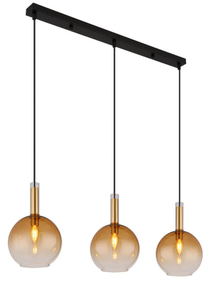 Globo Marinella E14 Hängeleuchte 3-fach 40W Schwarz Matt, Metall Ø20cm 16048-3H