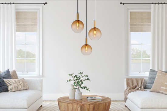 Globo Marinella E14 Hängeleuchte 3-fach 40W Schwarz Matt, Metall Ø20cm 16048-3H