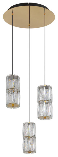 Globo Stefanie LED Hängeleuchte 25W Warmweiß Goldfarben Antik, Metall Ø9,5cm 16051-3