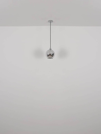 Globo Pendelleuchte Lourdes E27 Weiß verchromt Metall Glaskugel Ø25cm