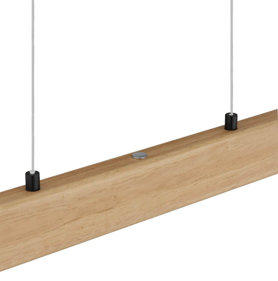 Globo LED Pendelleuchte Melba 26W dimmbar CCT warm-/neutral-/tageslichtweiss Schwarz matt naturfarben hell Metall Holz 150x115cm