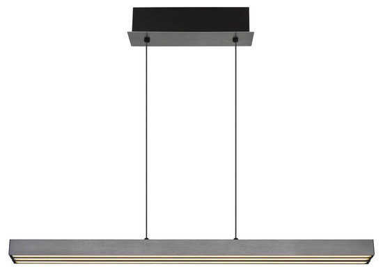 Globo Ethan LED Hängeleuchte 39W CCT Grau Dunkel, Aluminium Gebürstet Memoryfunktion 150cm 17016