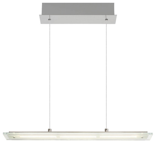 Globo LED Pendelleuchte Novak 12W dimmbar CCT warm-/neutral-/tageslichtweiss Nickel matt Metall Glas 150x64cm