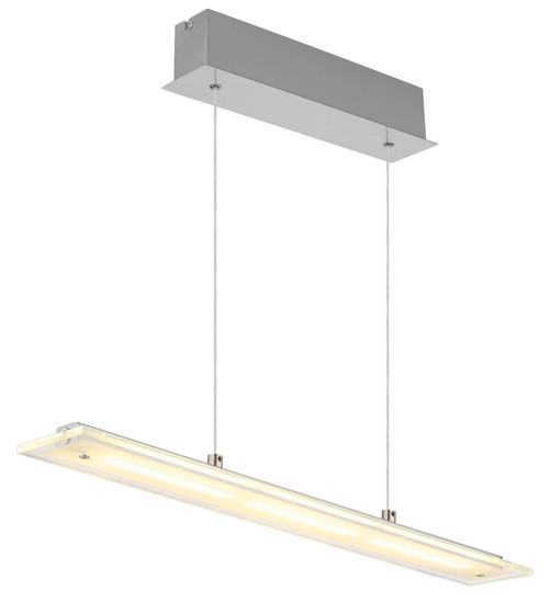 Globo LED Pendelleuchte Novak 12W dimmbar CCT warm-/neutral-/tageslichtweiss Nickel matt Metall Glas 150x64cm