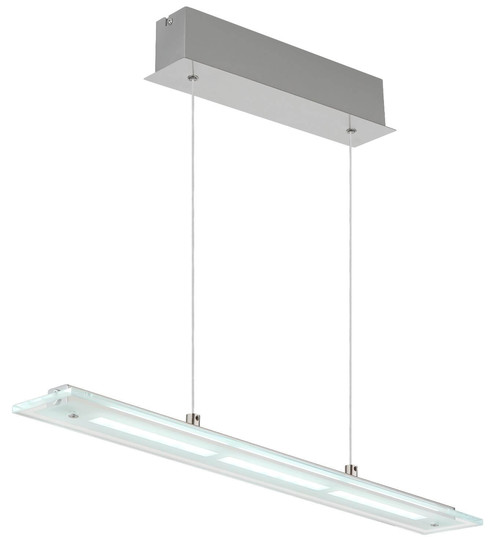 Globo LED Pendelleuchte Novak 12W dimmbar CCT warm-/neutral-/tageslichtweiss Nickel matt Metall Glas 150x64cm