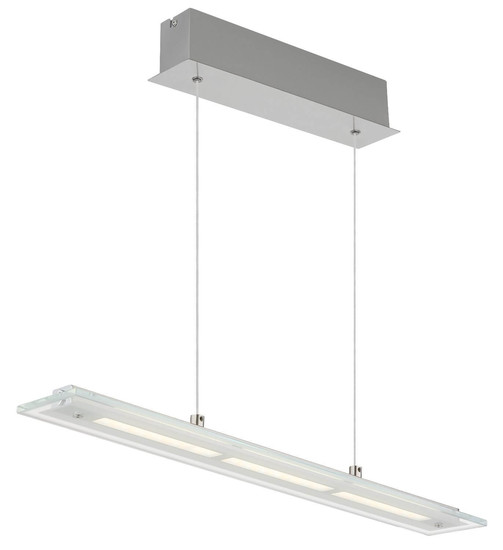 Globo LED Pendelleuchte Novak 12W dimmbar CCT warm-/neutral-/tageslichtweiss Nickel matt Metall Glas 150x64cm