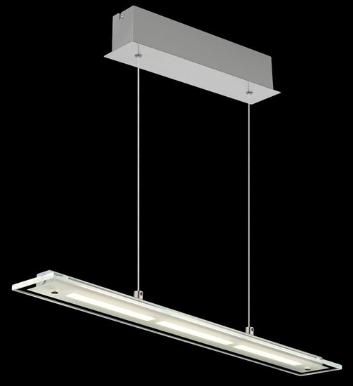 Globo LED Pendelleuchte Novak 12W dimmbar CCT warm-/neutral-/tageslichtweiss Nickel matt Metall Glas 150x64cm