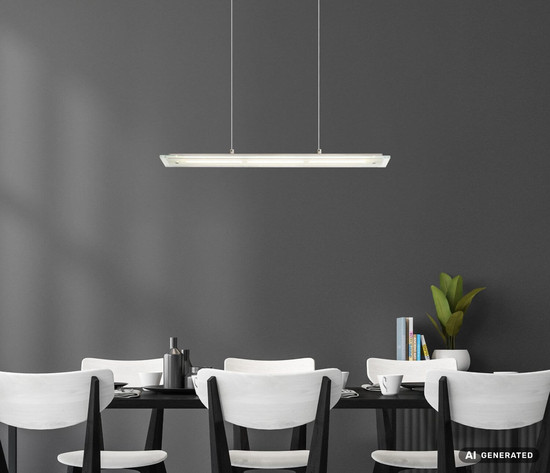 Globo LED Pendelleuchte Novak 12W dimmbar CCT warm-/neutral-/tageslichtweiss Nickel matt Metall Glas 150x64cm