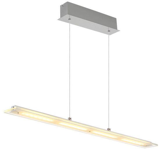 Globo LED Pendelleuchte Novak 20W dimmbar CCT warm-/neutral-/tageslichtweiss Nickel matt Metall Glas 150x88cm