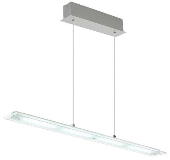 Globo LED Pendelleuchte Novak 20W dimmbar CCT warm-/neutral-/tageslichtweiss Nickel matt Metall Glas 150x88cm