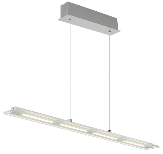 Globo LED Pendelleuchte Novak 20W dimmbar CCT warm-/neutral-/tageslichtweiss Nickel matt Metall Glas 150x88cm