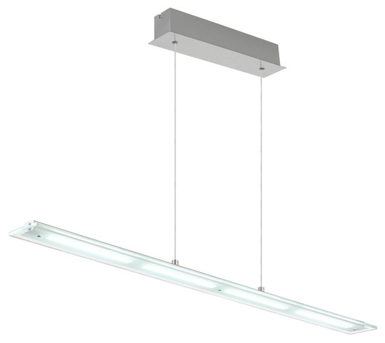 Globo LED Pendelleuchte Novak 22W dimmbar CCT warm-/neutral-/tageslichtweiss Nickel matt Metall Glas 150x115cm