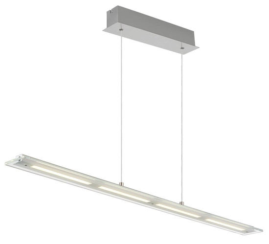 Globo LED Pendelleuchte Novak 22W dimmbar CCT warm-/neutral-/tageslichtweiss Nickel matt Metall Glas 150x115cm
