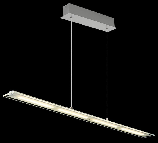 Globo LED Pendelleuchte Novak 22W dimmbar CCT warm-/neutral-/tageslichtweiss Nickel matt Metall Glas 150x115cm
