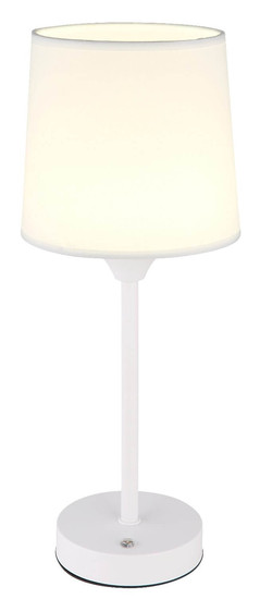 Globo LED Tischleuchte Lunki 2,5W dimmbar Akku CCT warm-/neutral-/tageslichtweiss Weiß matt Metall Textil Ø14cm