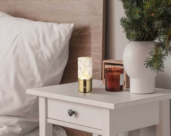 Globo Lunki LED Tischleuchte 2,50W CCT Messingfarben, Metall Ø8cm 21010M