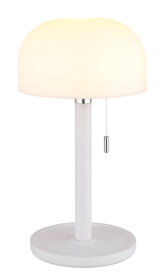 Globo Norman LED Tischleuchte 1,50W CCT IP44 Weiß Matt, Bambus Ø15cm 21016W