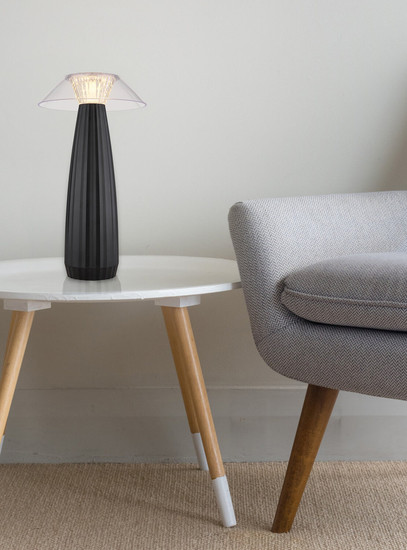 Globo Illumi LED Tischleuchte 1W Warmweiß Schwarz Matt Ø15,4cm 21021B