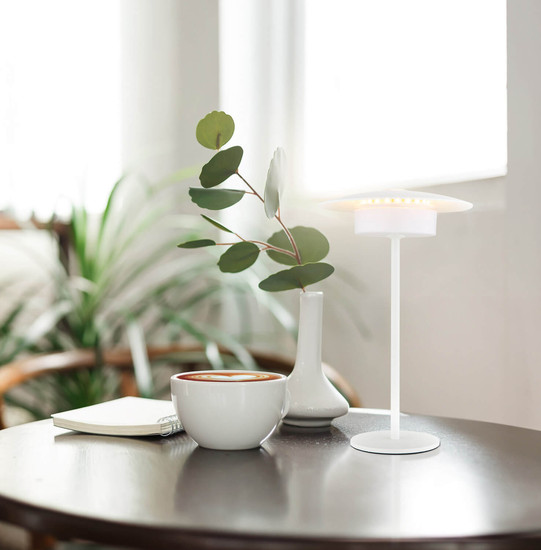 Globo Kyler LED Tischleuchte 3W CCT IP44 Weiß Matt, Metall Memoryfunktion Ø18cm 21024W