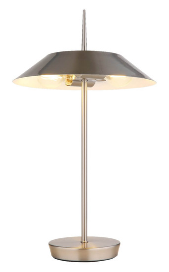 Globo Tischleuchte Brenlor 2-flammig E27 Nickel matt Metall Ø30cm