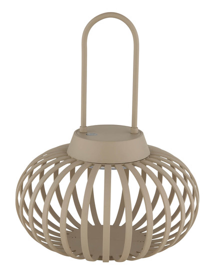 Globo Allegra LED Tischleuchte Warmweiß Sandfarben Matt, Metall Ø20,5cm 21035S