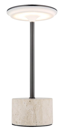 Globo LED Tischleuchte Laurena 3W dimmbar Akku CCT warm-/neutral-/tageslichtweiss Grau Travertine Stein Ø13cm