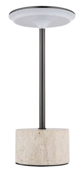 Globo LED Tischleuchte Laurena 3W dimmbar Akku CCT warm-/neutral-/tageslichtweiss Grau Travertine Stein Ø13cm
