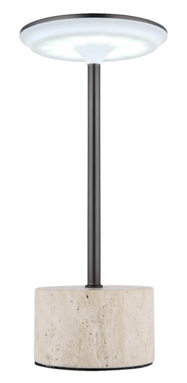 Globo LED Tischleuchte Laurena 3W dimmbar Akku CCT warm-/neutral-/tageslichtweiss Grau Travertine Stein Ø13cm
