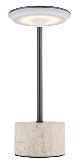 Globo LED Tischleuchte Laurena 3W dimmbar Akku CCT warm-/neutral-/tageslichtweiss Grau Travertine Stein Ø13cm