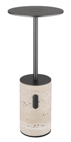 Globo Travertin LED Tischleuchte 3W Warmweiß Grau, Travertine Stein Memoryfunktion Ø12cm 21050