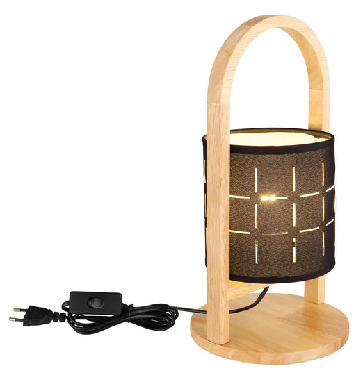 Globo Ninja E14 Tischleuchte 40W Naturfarben, Holz 33cm 21506B