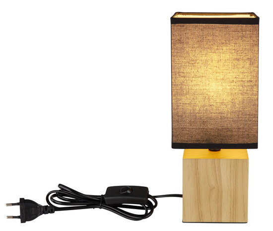 Globo Valentino E27 Tischleuchte 7W Naturfarben, Holz 30cm 21628B